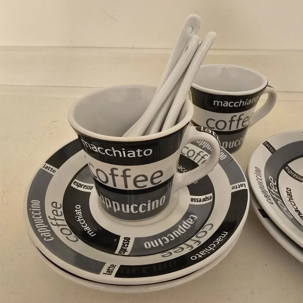 ⭐️40% Off⭐️ IMUSA Espresso Coffee Set with Saucers and Mini Spoons - Set of 4